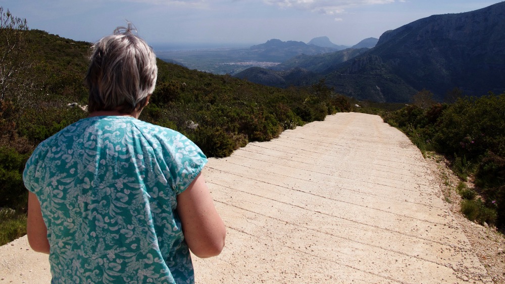 Sue looks east towards Denia